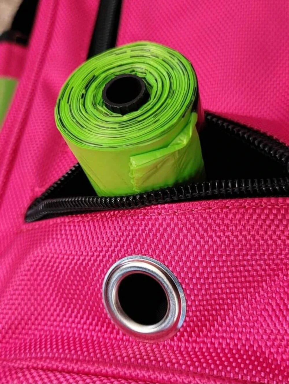 Pink Dog Walking Bag with Built-In Leash